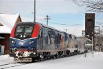 Eastbound "Empire Builder" comes off the bridge